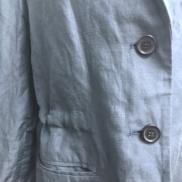 Marc by Marc Jacobs blue drawstring button up blazer silk linen classic XS - Picture 4 of 9